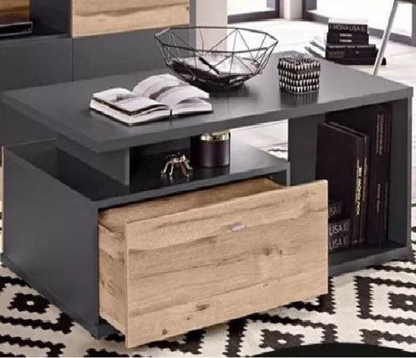 ترابيزة قهوة ام دى اف رمادي و بيج - 100×50×40 سم