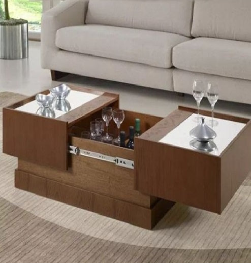 ترابيزة قهوة ام دي اف بني - 50×40×100 سم