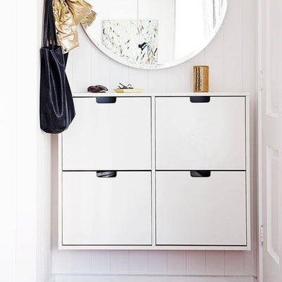 جزامة خشب ام دي اف 4 درج قلاب أبيض - 80×40×80 سم