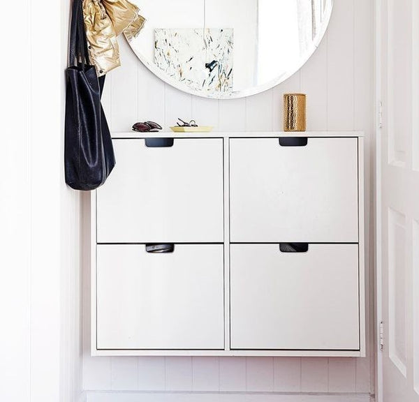 جزامة خشب ام دي اف 4 درج قلاب أبيض - 80×40×80 سم