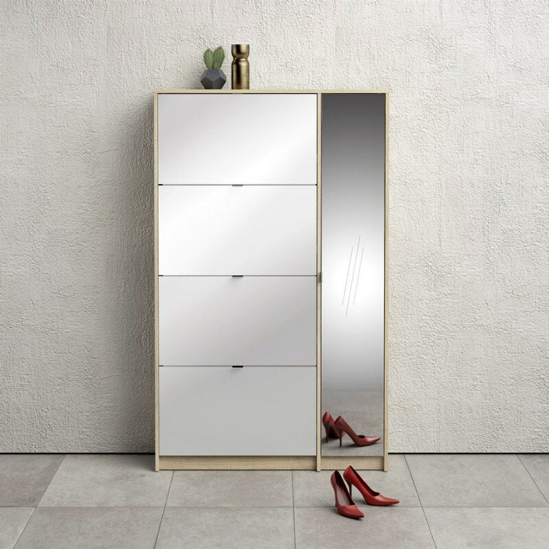جزامة 4 أدراج بيج وأبيض 160×40×100 سم