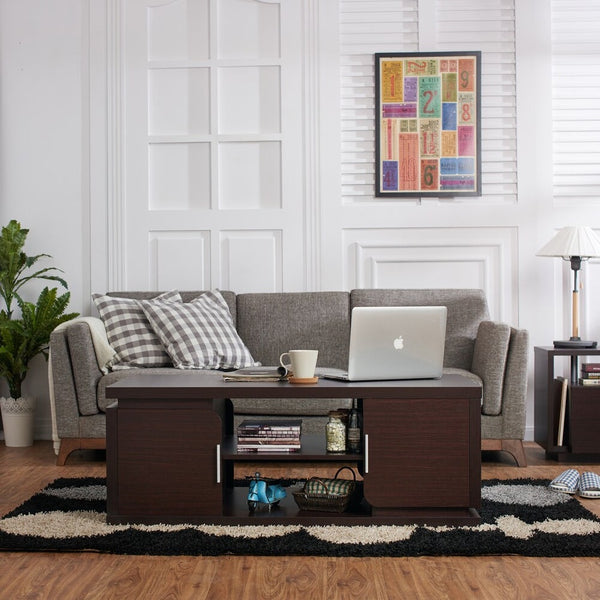 ترابيزة قهوة ام دي بنى غامق - 40×60×120 سم