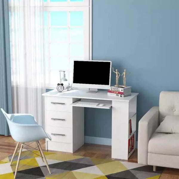 مكتب ام دي اف ابيض - 60×75×120 سم