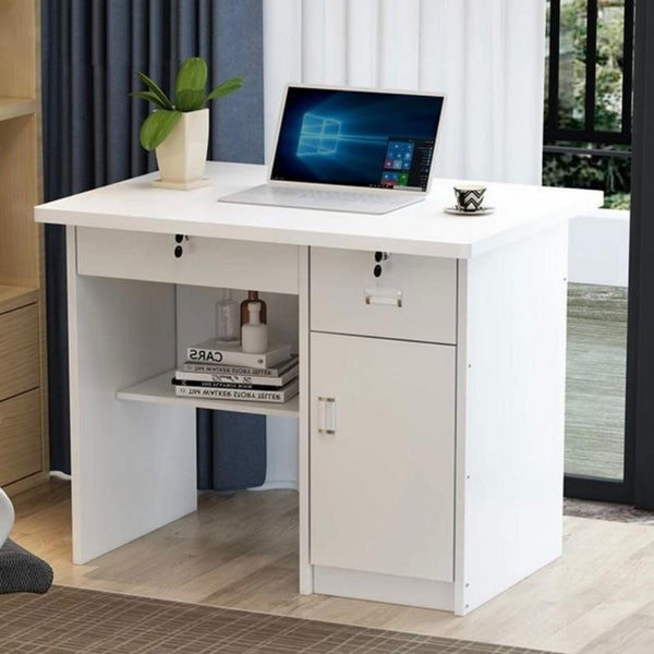 مكتب ام دي اف أبيض - 75×100×50 سم