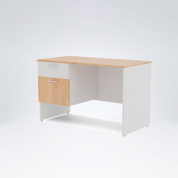 مكتب ام دي اف أبيض وبنى - 120×75×60 سم