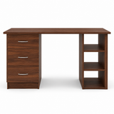 مكتب بني 120×75×40 سم بأدراج وأرفف
