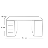 مكتب أبيض 75×60×160 سم