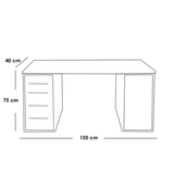 مكتب بيج 75×40×150 سم