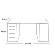 مكتب ام دي اف بني - 75×40×120 سم