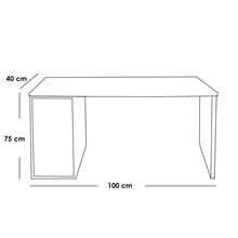 مكتب ام دي اف ابيض و بيج - 75×40×100 سم