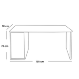 مكتب أبيض 75×50×150 سم