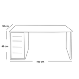 مكتب بيج 80×50×100 سم بأرفف وأدراج