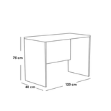 مكتب أبيض 75×40×120 سم