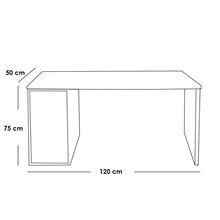 مكتب ام دي اف ابيض - 75×50×120 سم