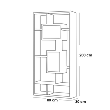 مكتبة ام دي اف أبيض - 200×80×30 سم