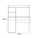 مكتب أطفال أبيض 150×100×50 سم