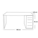 مكتب أبيض 75×100×50 سم