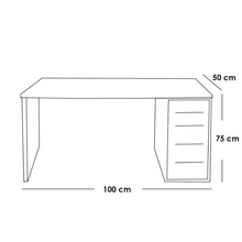 مكتب ام دي اف أبيض - 75×100×50 سم