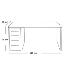 مكتب ام دي اف أبيض و بني - 75×120×50 سم