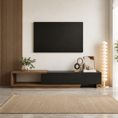 وحدة تلفزيون بني وأسود 220×40×50 سم