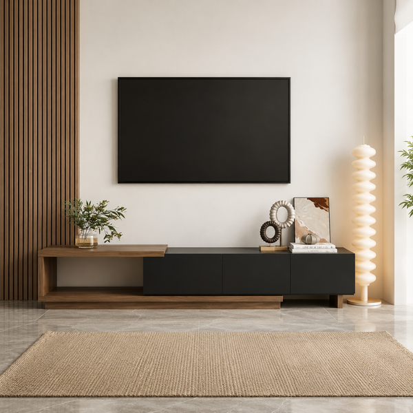 وحدة تلفزيون بني وأسود 220×40×50 سم