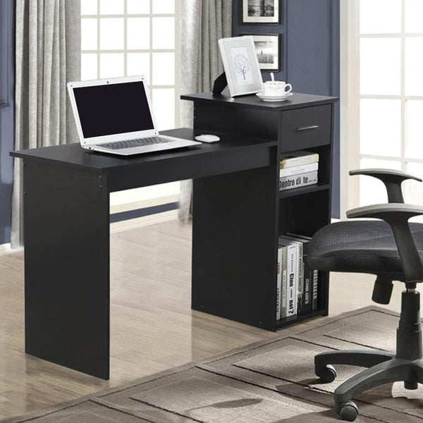 مكتب ام دي اف اسود - 90×40×140 سم