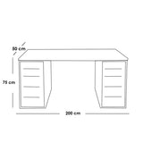 مكتب أبيض 75×50×200 سم