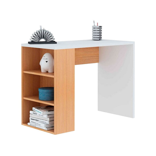 مكتب ام دي اف ابيض و بيج - 75×40×100 سم