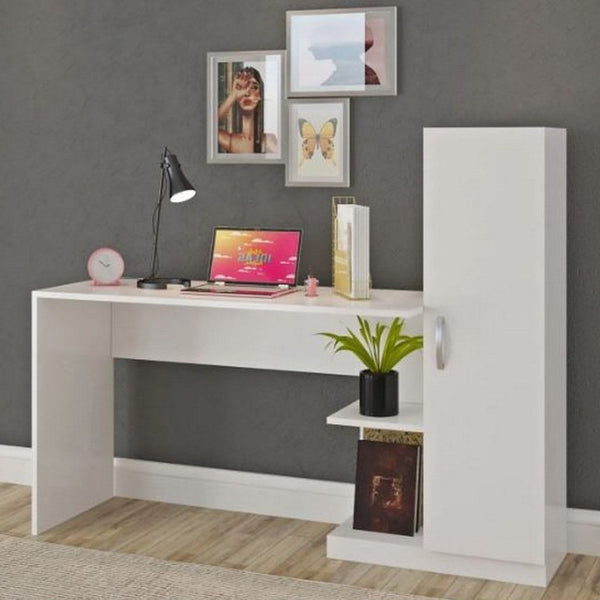 مكتب ام دي اف ابيض - 75×45×160 سم