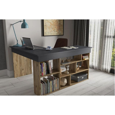 مكتب ام دي اف بيج و اسود - 75×120×160 سم