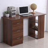 مكتب بني 120×75×40 سم بأدراج وأرفف