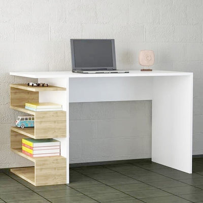 مكتب ام دي اف بيج و ابيض - 75×40×120 سم