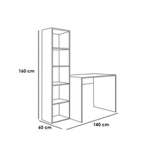 مكتب ام دي اف ابيض -160×60×140 سم